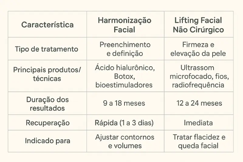 Harmonização Facial x Lifting facial